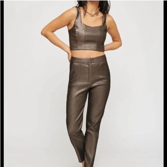 Dynamite Lurex Cropped Corset Top - Picture 8 of 9